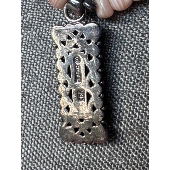 Vintage Barse Sterling Silver Pink Beaded Necklace Pendant - Picture 6 of 7